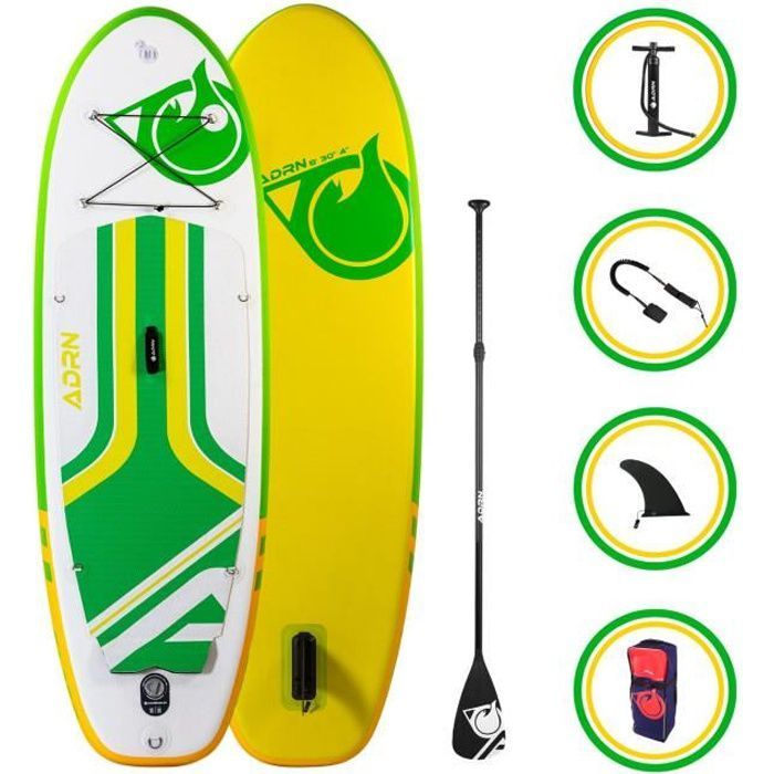 Image de Stand up Paddle Gonflable FADER 8' 30'' 4'' (244 x 76 x 10 cm) - Pack complet avec Pompe, Pagaie, Leash et Sac de transport