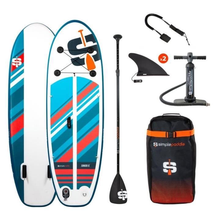 Image de Stand up Paddle Gonflable JUNIOR 8' 30'' 4'' (244 x 76 x 10 cm) Gamme COMPACT - Pack complet avec Accessoires
