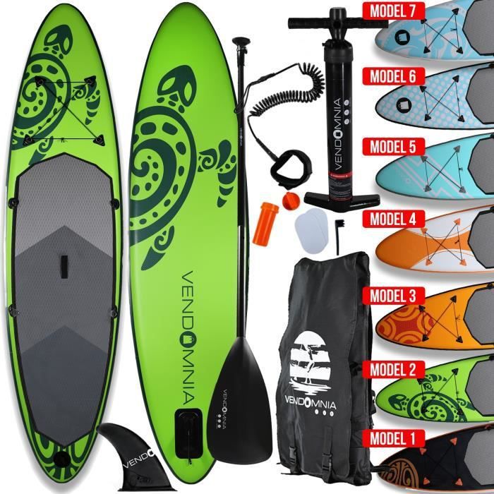 Image de Stand up paddle gonflable taille 320 cm charge max 130 kg planche de sup pour deboutants et proffessionnels paddle board robuste