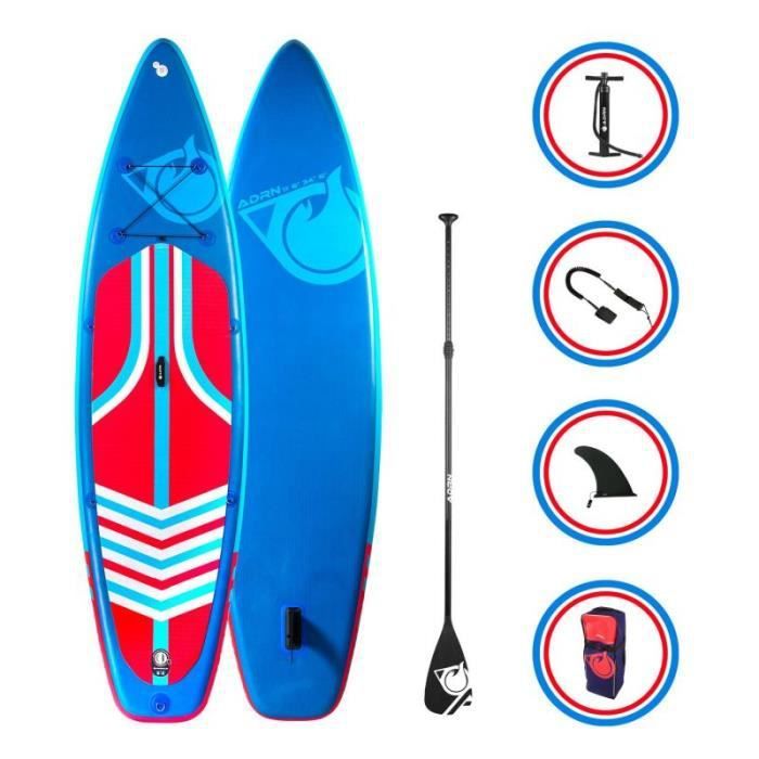 Image de Stand up Paddle Gonflable TOURER 11'6 (350cm) 34'' (86cm) 6'' (15cm) - Pack complet avec Pompe, Pagaie, Leash et Sac de transport