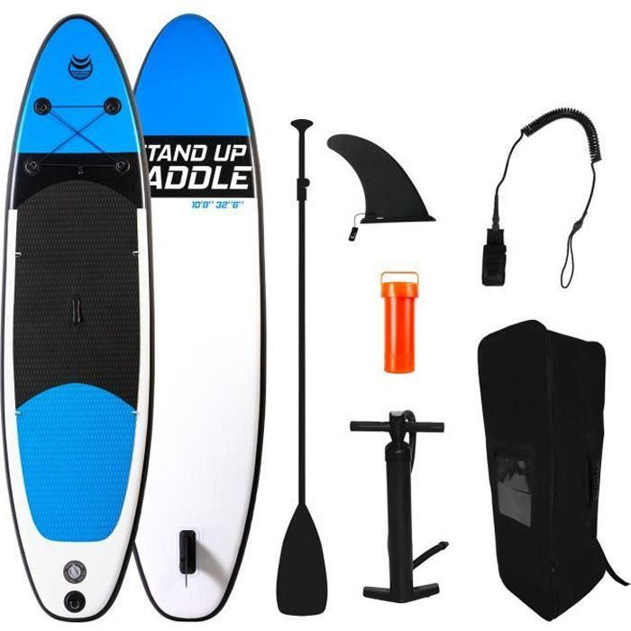 Image de Stand Up Paddle Gonflable URA 10'8 32'' 6'' (325x81x15cm)  - Pack complet avec Pompe, Pagaie, Leash et Sac de transport