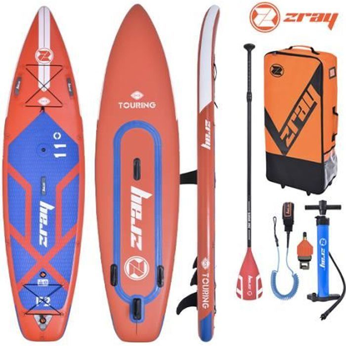 Image de Stand Up Paddle gonflable ZRAY Fury F2 Pro 11' - 335x84x15cm  Double Chambre Double Couche - Pack complet - Option Wind