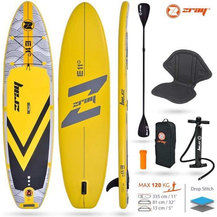 Image de Stand Up Paddle ZRAY Evasion E11 11' - Pack avec Pagaie double + Siège kayak