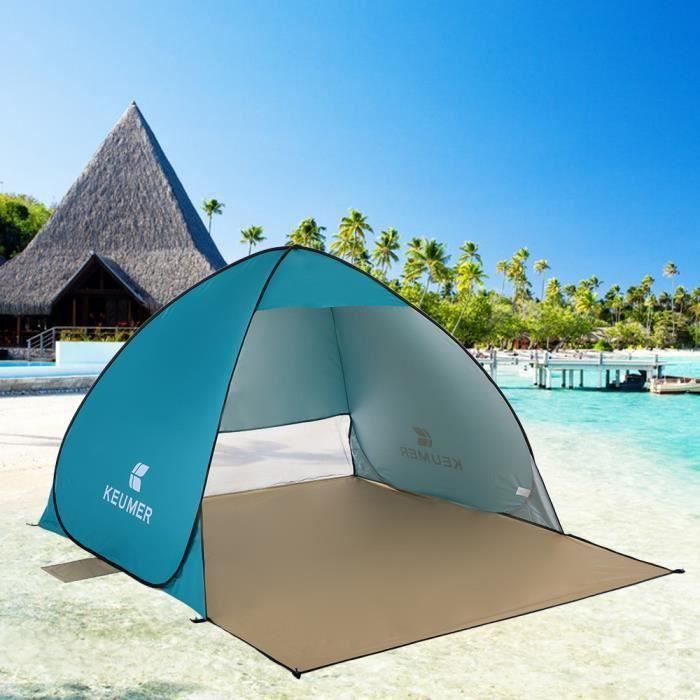 Image de Tente de plage portable Pop-up instantané automatique Anti UV Abri Camping Pêche Randonnée pour personne mixte,ABRI DE PLAGE Bleu