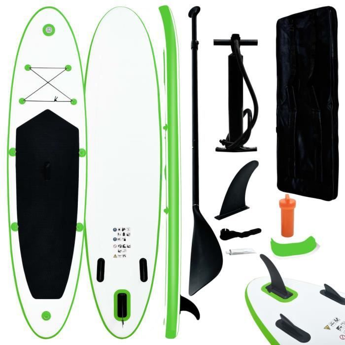 Image de vidaXL Ensemble de planches SUP gonflables Vert et blanc