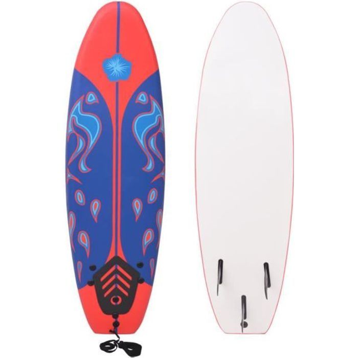 Image de vidaXL Planche de surf Bleu et Rouge 170 cm