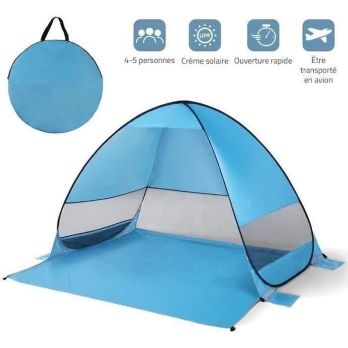 Image de VV26782-Tente de Plage Pop-up Anti UV 4 ou 5 Personnes Abri Soleil Automatique Montage Instantané Famille Extérieur Portatif pour