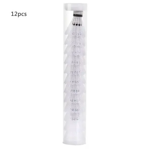 12 Pcs Portable en Plastique Badminton Volant Pratique Pièces Dexercice Fournitures de Sport pour Intérieur Extérieur (Blanc)