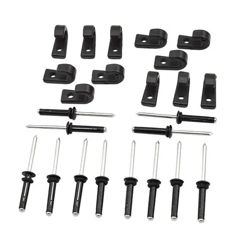 12 Pièces J-Crochets et 12 Pièces Rivets-Arrimage Crochets pour Kayak, Canoë, paddle Board et Cordon Élastique