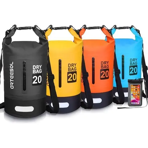15L Noir Waterproof Sac Sec-Sac Sac étanche avec Longue Sangle réglable pour Kayak en Bateau Excursion en canoë-pêche-Rafting