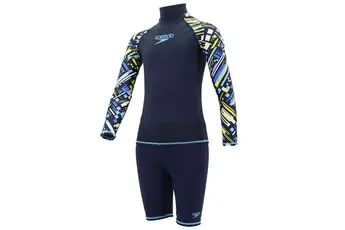 Ensemble de maillot de bain et de protection contre les éruptions cutanées pour garçon, UPF 50+ Maillot de bain à manches longues et ensemble de