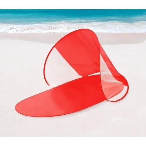 273747 Abri de plage pop up imperméable et protection UV 139 x 66 x 58 cm (Rouge)