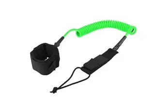 Festnight Surf Leash Laisse Premium SUP Planche de Surf Surf Leg Rope Tressé Legrope Paddleboard Lisse Acier Pivotant PU Enroulé Stand Up Paddle