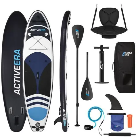 Active Era Stand Up Paddle et Kayak Gonflable 320x78x15cm - avec siège de Kayak, pagaie, Pompe, kit de réparation & Sac de Transport