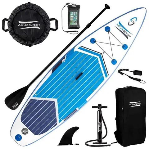 AQUA SPIRIT  iSUP Stand up Gonflable Surf Planche de Paddle pour Adulte Unisexe Débutant intermédiaire 300x80x12.5cm Charge Max 115K