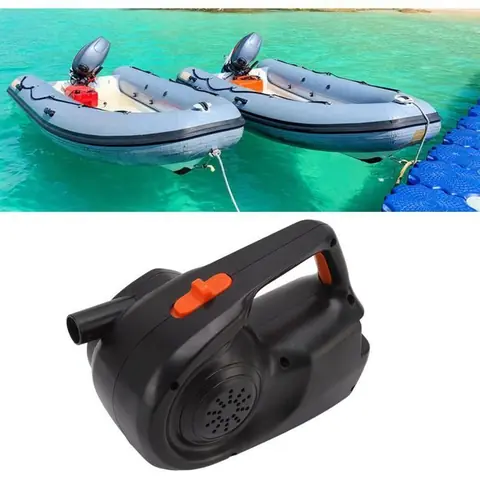 Pompe à air électrique 80W - Chargeur voiture 12V - Débit 350 L/min - Gonflage rapide pour bateaux pneumatiques et lits dair