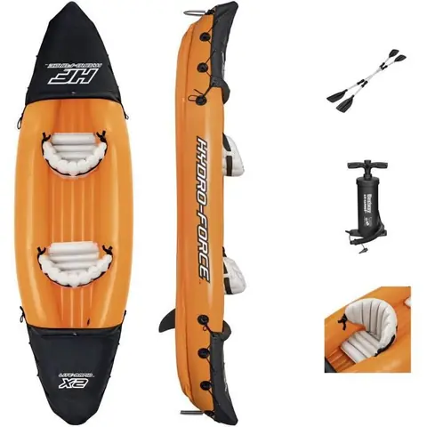 BESTWAY Kayak gonflable Hydro-Force - Lite-Rapid - 321 x 88 x 42 cm + 2 pagaies et une pompe
