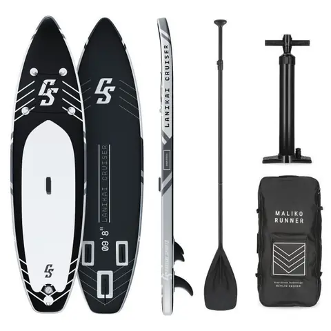 Capital Sports Planche de Paddle SUP gonflable Lanikai Cruiser 9.8 - 305x77x10 cm - Noir