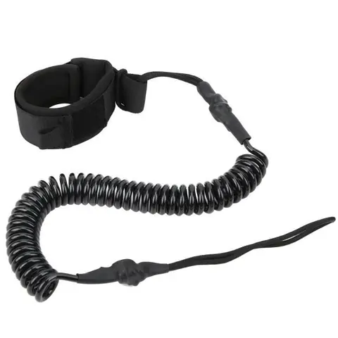 Corde de pied de planche de surf, corde de traction de planche de surf, élastique noir léger et flexible pour les planches de surf