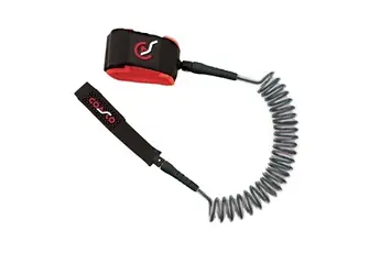 Leash 10' / 8mm pour SUP/Surf - Noir/Rouge -
