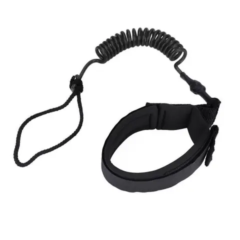 Dilwe planche enroulée Stand Up Paddle Board Laisse de surf en corde à ressort enroulé pour planche de surf (noir)