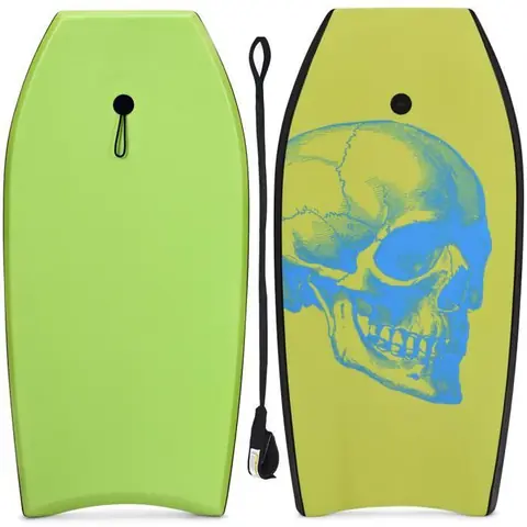 DREAMADE Bodyboard Planche,Planche de Surf en XPE,HDPE,EPS avec Bande Pratique et Corde à Pied Capacité de 85kg pour Adultes,Enfants