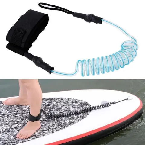 Durable TPU élastique pied corde corde laisse extensible pour planche de surf planche de surf (bleu transparent)-HEN