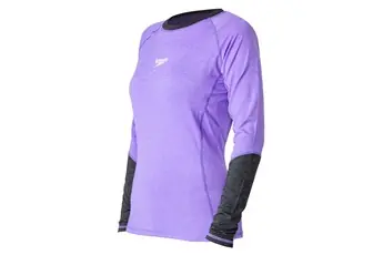 Casual Femme Rashguard L/S, Chemise de bain à manches longues pour femmes avec UPF 30+, Ultra Violet/Noir - L