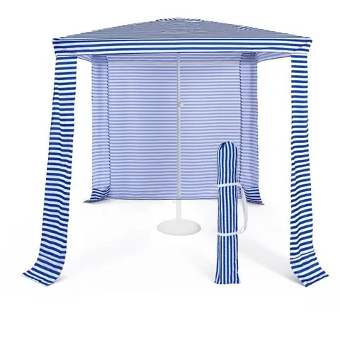 GOPLUS Tente de Plage Pliante Anti-UV,Imperméable et Résistante à la Déchirure,Auvent de Plage Hauteur Réglable,pour Camping,Marine