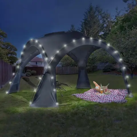 ID MARKET - Tente dôme gris anthracite 3,5M avec LED