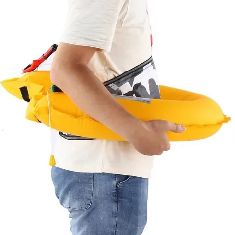 Lv.life ceinture gonflable manuelle Ceinture de gilet de sauvetage gonflable réglable avec bandes réfléchissantes et sifflet