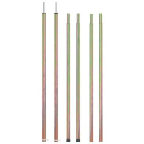 MOH-Mâts de tente télescopiques 170-255 cm 2 pcs Acier galvanisé