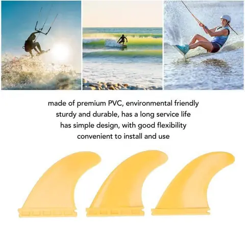 NEUF Accessosy de surf Aileron de vague d'eau de surf en PVC pour accessoire de planche de surf Stand Up Paddle Board Jaune -ABI