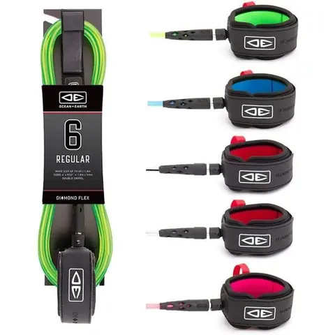 Ocean Earth - Surf Leash Regular - Taille:one Size Bleu Footstrap