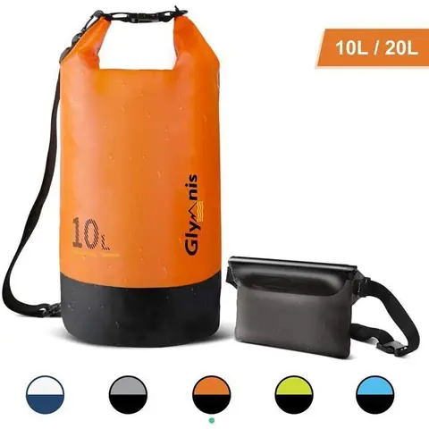Orange 10L Sac Étanche Sac Imperméable Dry Bag pour activités et Sports Nautiques de Plein air Natation Pêche Kayak Pochette Étanche