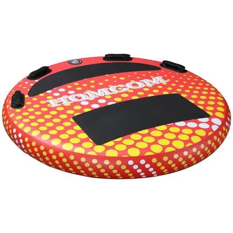 Outsunny Bouée tractée pour 2 personnes 4 poignées dim.165L x 159l x 23H cm avec pompe à air et sac de transport