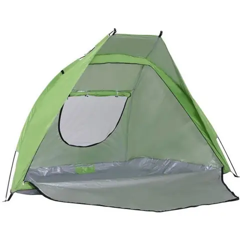 Outsunny Tente de plage abri de plage pliable dim. 2,30L x 1,40l x 1,27H m fenêtre sac transport inclu polyester vert