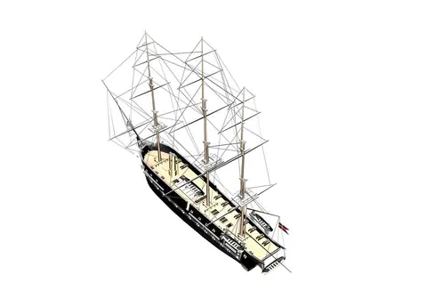 Parties d'un voilier : coque, quille, gouvernail, mât