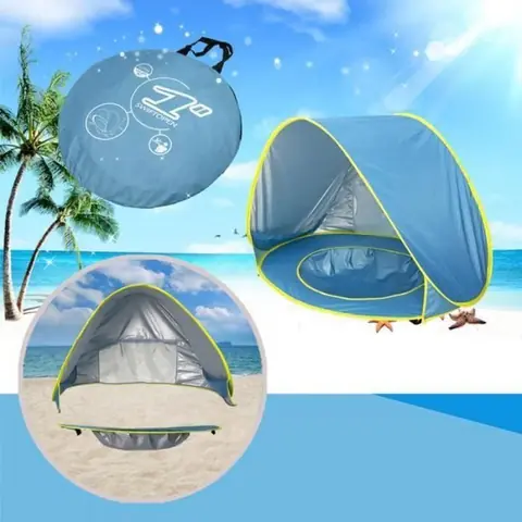 PIMPIMSKY Tente Plage enfant Anti-UV Upf 50+ Bébé Piscine Détachable Fond Etanche Camping Protection Abri