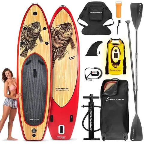 Prime set 9en1 SUP board + 2en1 fenêtre de vue + Siège Kayak | Stand up paddle gonflable | Stand Up Paddling Sportstech WBX300/320