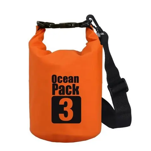 Sac Etanche  500D bâche Heavey-Duty PVC pour multisport 3L Orange