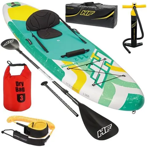 Set Planche gonflable Stand Up Paddle SUP Kayak avec sac - HYDRO-FORCE™ - 340x89x15 cm