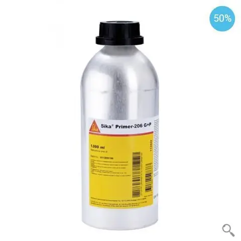 Sika Primer 206 G+P, Primaire pour renforcer l'adhérence du verre, 1 lt, Noir