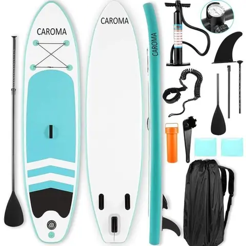 Stand up Paddle Gonflable-305x71x10cm -Adulte Paddle Plage Sport Nautique Accessoires complet avec Pagaie+Pompe+Sac à Dos ect