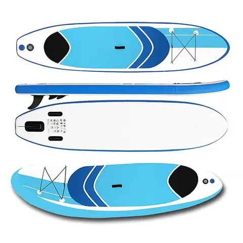 Stand up Paddle Gonflable 320 x 76 cm Universel SUP Mât télescopique: Paddle Board + Sac de transport + Paddle en aluminium etc., Bl