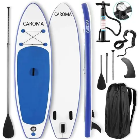 Stand up paddle gonflable 320x76x15cm Charge Max 158 kg Adulte Planche de surf portative en PVC EVA -Pagaie Réglable Avec Accessoire