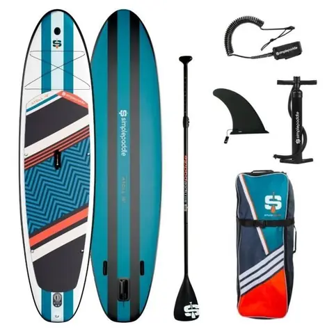 Stand up Paddle Gonflable ATOLL 10' 30'' 6'' (305 x 76 x 15 cm) - Pack complet avec Pompe, Pagaie, Leash et Sac de transport