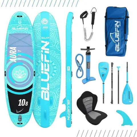 Stand up paddle gonflable Aura Fit SUP avec pagaie pour SUP yoga Bluefin SUP