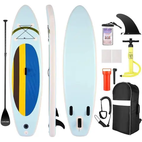 Stand up Paddle Gonflable Planche SUP 305x76x15cm Accessoires Complets Léger Tout Autour Avec 3 Palmes Avec Pagaie en Aluminium