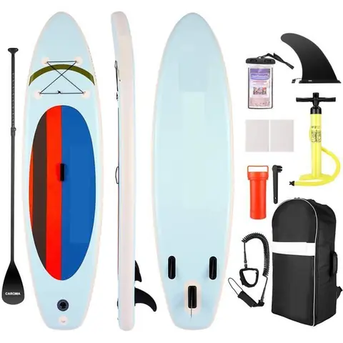 Stand up Paddle Gonflable Planche SUP 305x76x15cm Léger Tout Autour Avec 3 Palmes Avec Pagaie en Aluminium Accessoires Complets